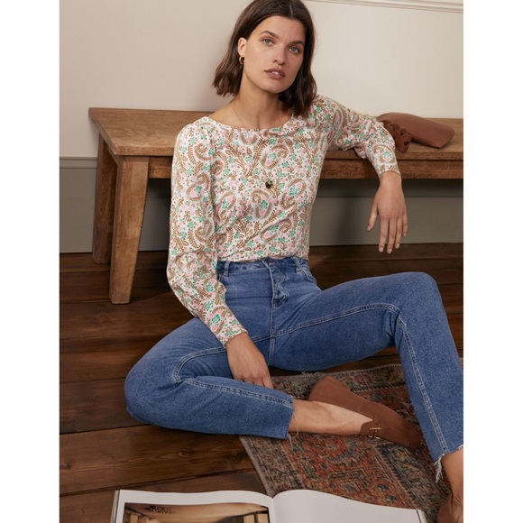 Boden Tops - Boden Floral Paisley Long Sleeve Top Size 4